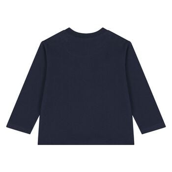 Younger Boys Navy Blue Racoon Long Sleeve Top