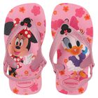 Younger Girls Pink Disney Logo Flip Flops, 6, hi-res