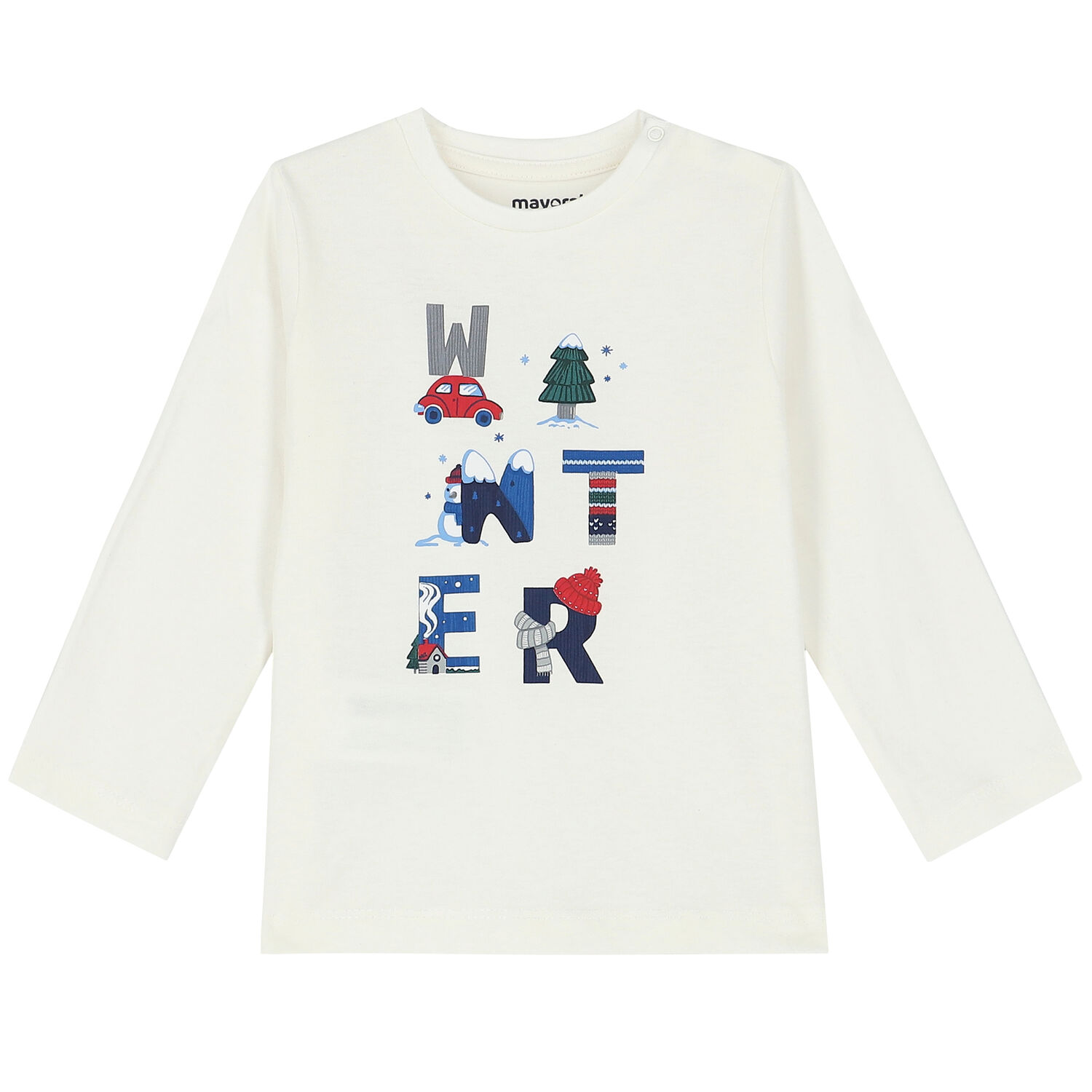 Younger Boys White & Red Long Sleeve Top ( 2-Pack ), 1, hi-res image number null