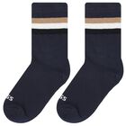 Boys Navy Logo Socks ( 2-Pack ), 2, hi-res