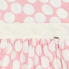 Younger Girls Pink Polka Dot Dress, 1, hi-res