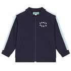 Navy Blue Tiger Logo Zip Up Top, 1, hi-res