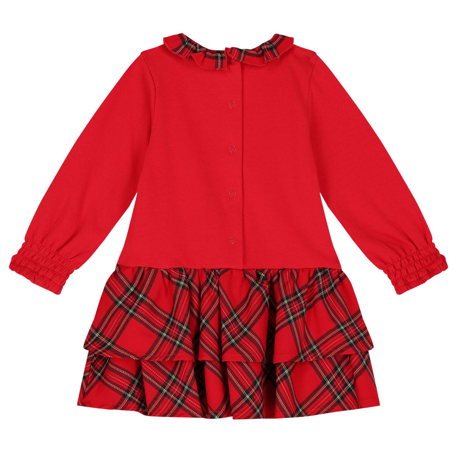 Baby Girls Red Tartan Dress, 1, hi-res image number null
