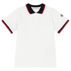 Boys Ivory Logo Polo Shirt, 1, hi-res