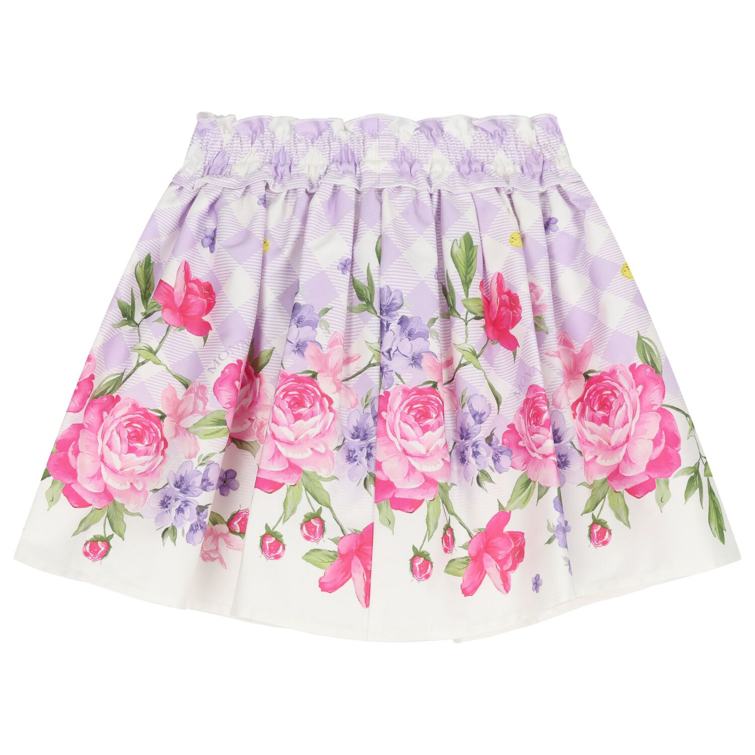 Girls White & Lilac Floral Skirt Set, 2, hi-res