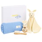 Ivory & Blue Baby Blanket & Bunny Comforter Gift Set, 2, hi-res