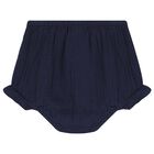 Baby Girls White & Navy Blue Blouse Set, 1, hi-res