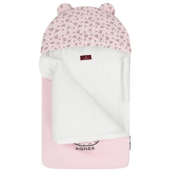 مدس بنات بشعار تيدى بير باللون الابيض والوردى 