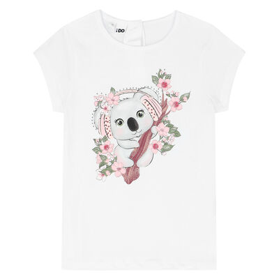 Girls White Koala T-Shirt