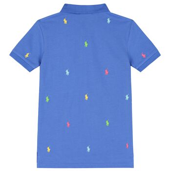 Boys Blue Logo Polo Shirt