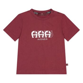 Younger Boys Burgundy Logo T-Shirt