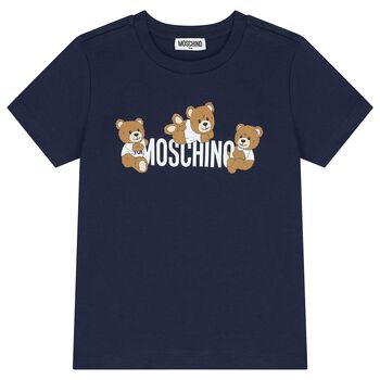 Navy Blue Teddy Bear Logo T-Shirt