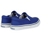 Boys Blue Polo Bear Slip-On Trainers, 1, hi-res