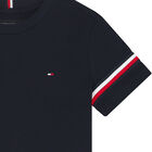 تيشيرت بالشعار باللون الكحلى للاولاد, 1, hi-res