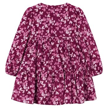 Girls Burgundy Floral Dress