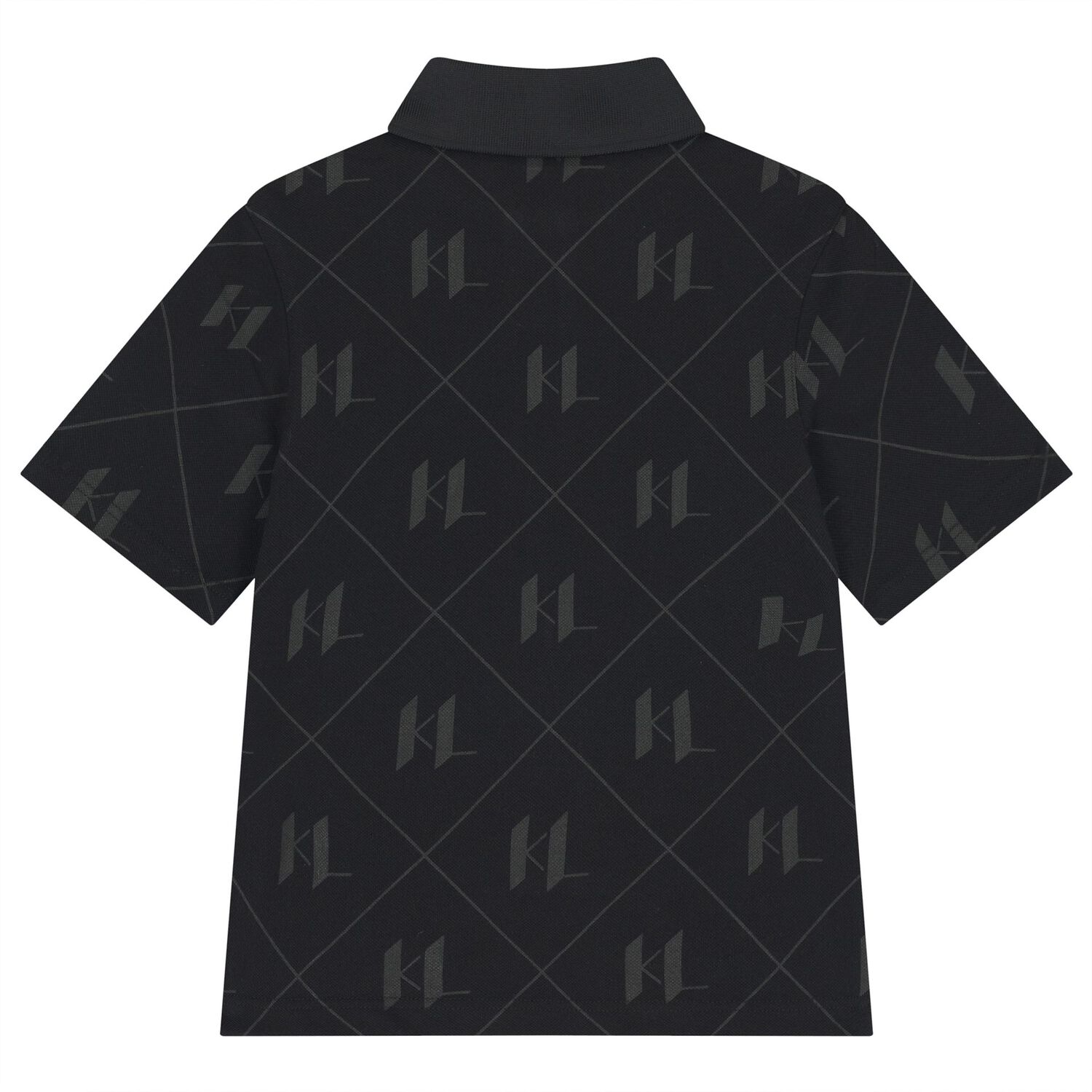 Boys Black Logo Polo Shirt, 1, hi-res