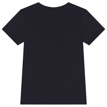 Boys Navy Blue Logo T-Shirt