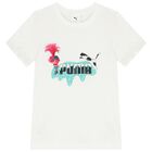 Girls White Trolls Logo T-Shirt, 2, hi-res