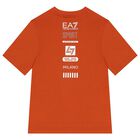  طقم شورت أولاد  بالشعار باللون الأسود والبرتقالي, 2, hi-res