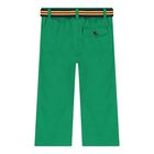 Baby Boys White & Green Logo Trousers Set, 1, hi-res