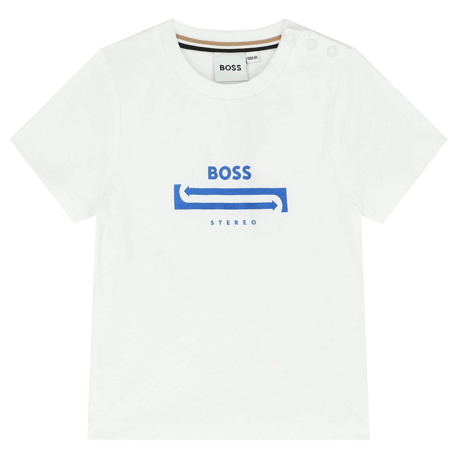 طقم شورت أولاد بالشعار باللون الأبيض و الأزرق, 1, hi-res