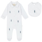 Baby Boys White Soldiers Babygrow Set, 1, hi-res