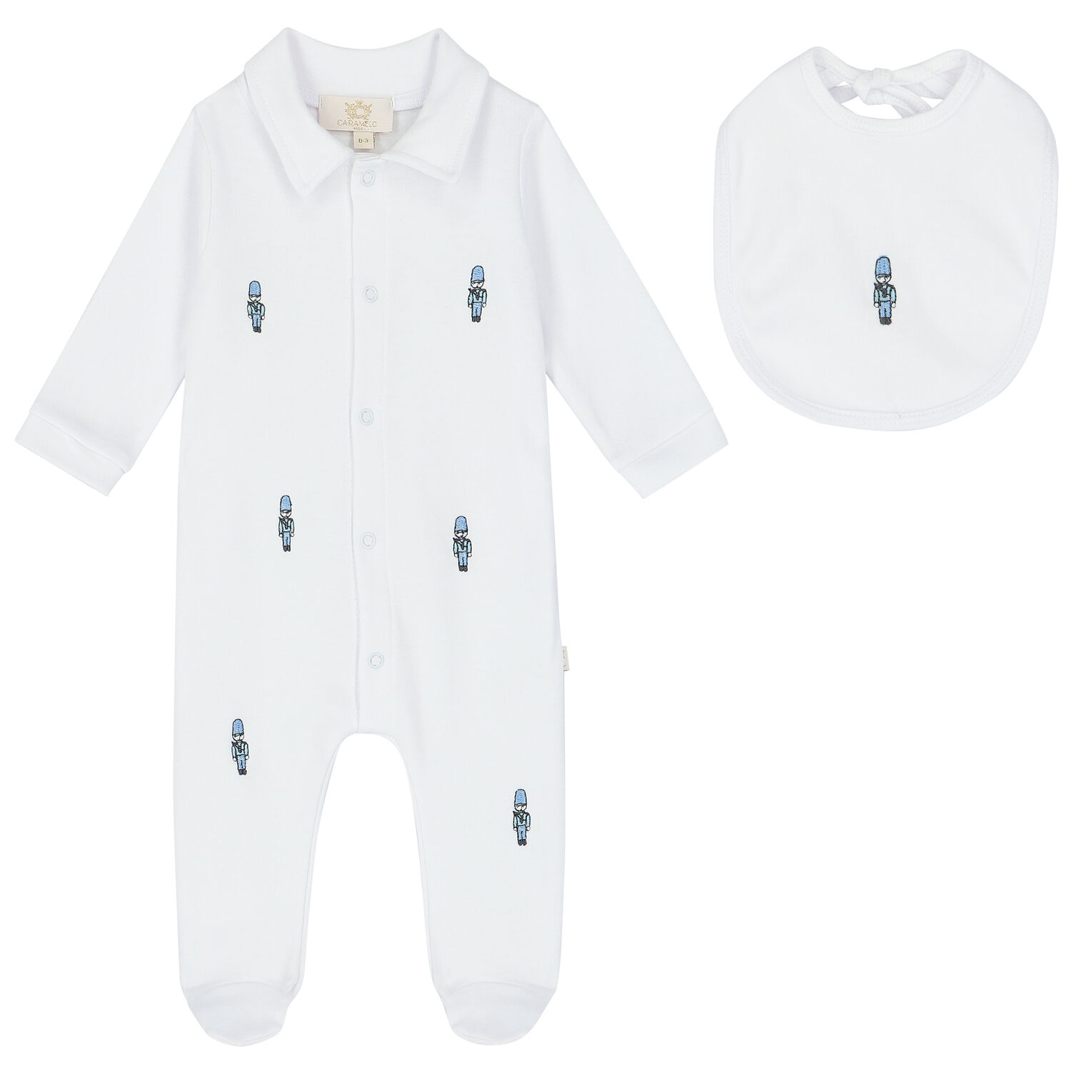Baby Boys White Soldiers Babygrow Set, 1, hi-res
