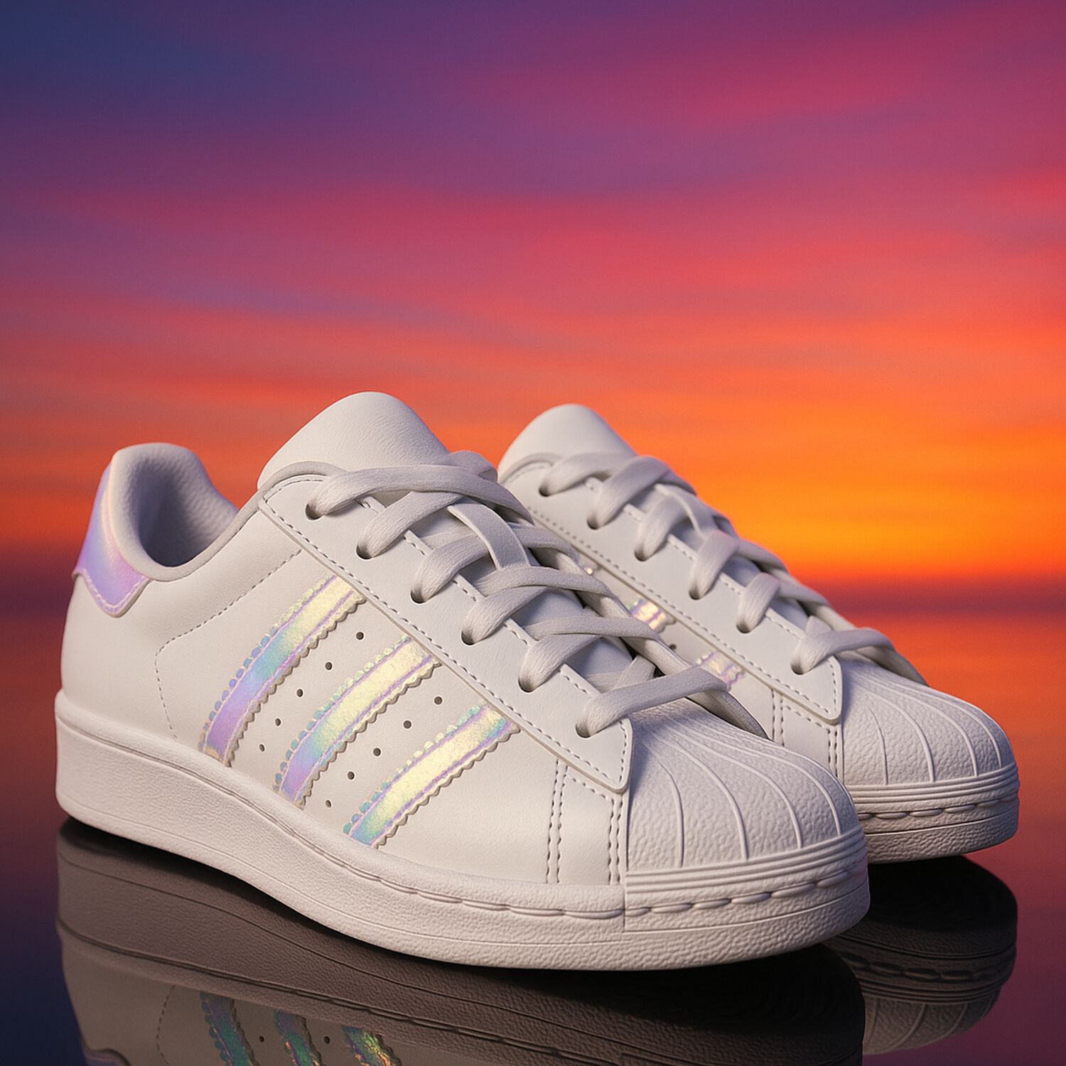 Girls White Superstar Trainers, 1, hi-res image number null