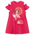 Girls Pink Ruffled Dress Set, 1, hi-res