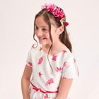 رابطه رأس للبنات مزينه بالزهور باللون الوردى , 1, hi-res