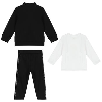 Younger Boys Black & White Logo 3-Piece Tracksuit
