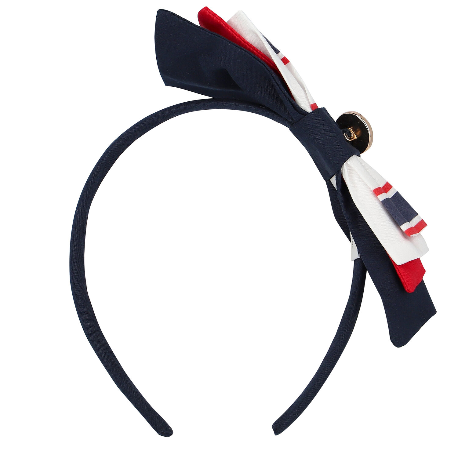 ربطة رأس للبنات مخططة باللون كحلي, 1, hi-res