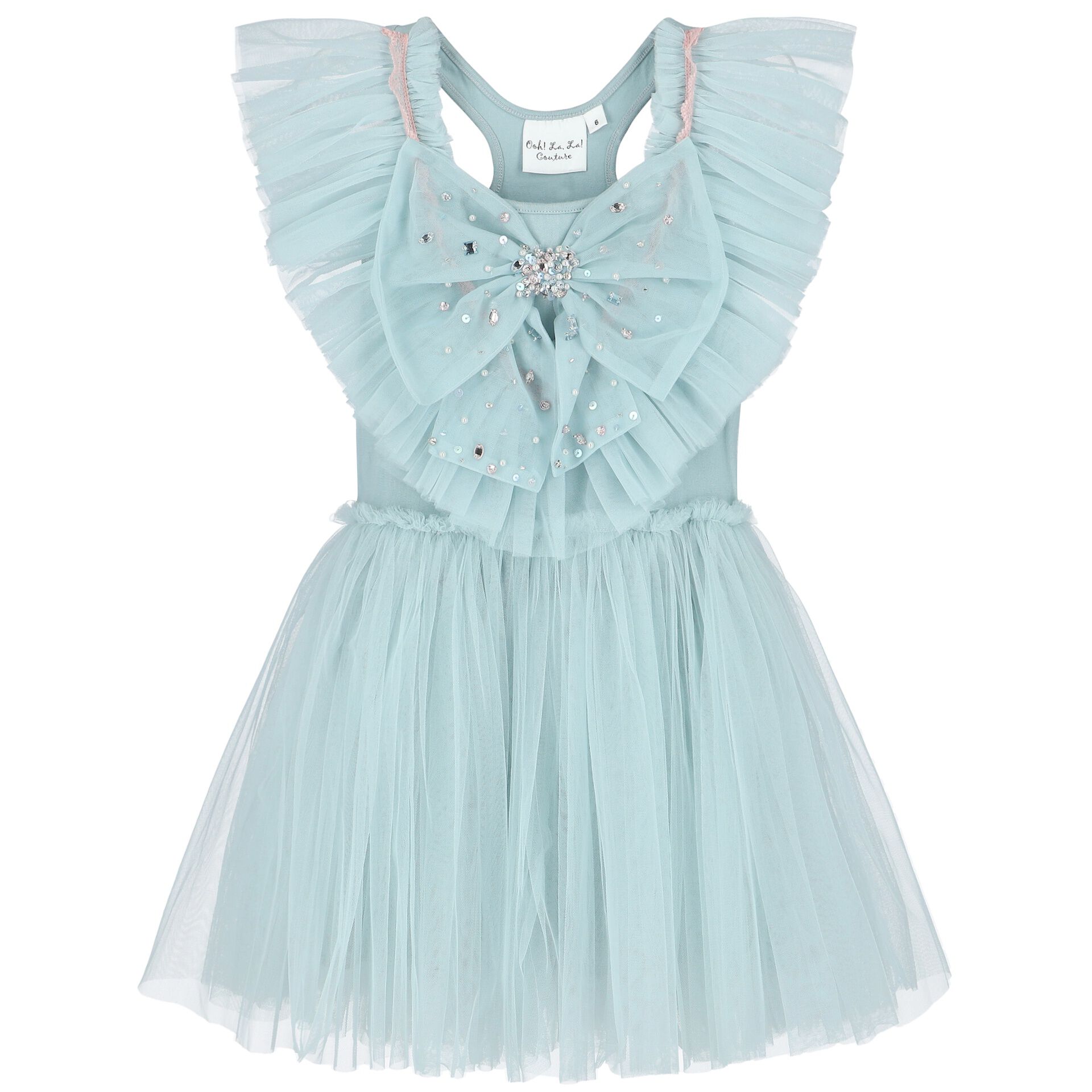 Ooh La. La Couture Girls Blue Embellished Tulle Dress Junior Couture UAE