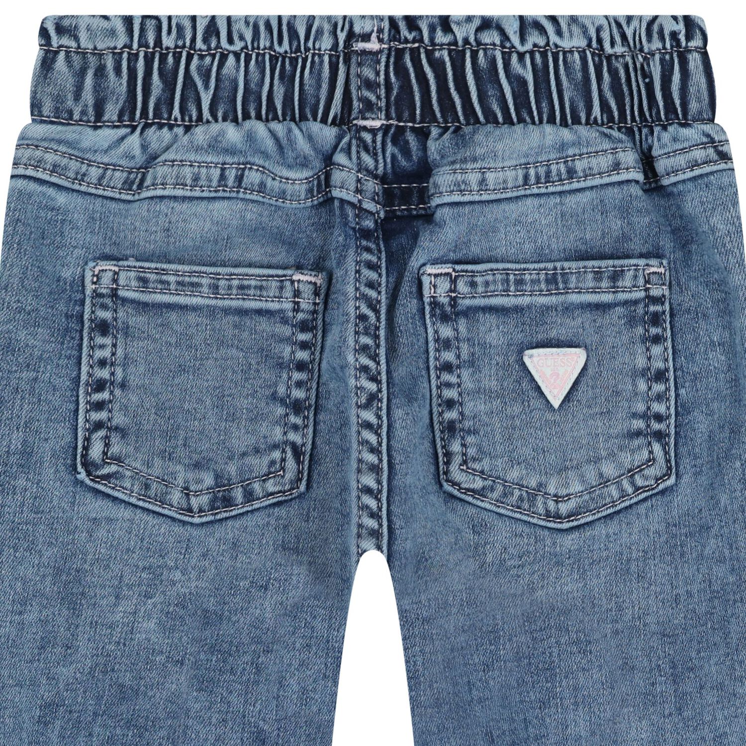 Baby Girls Blue Logo Denim Jeans, 1, hi-res image number null