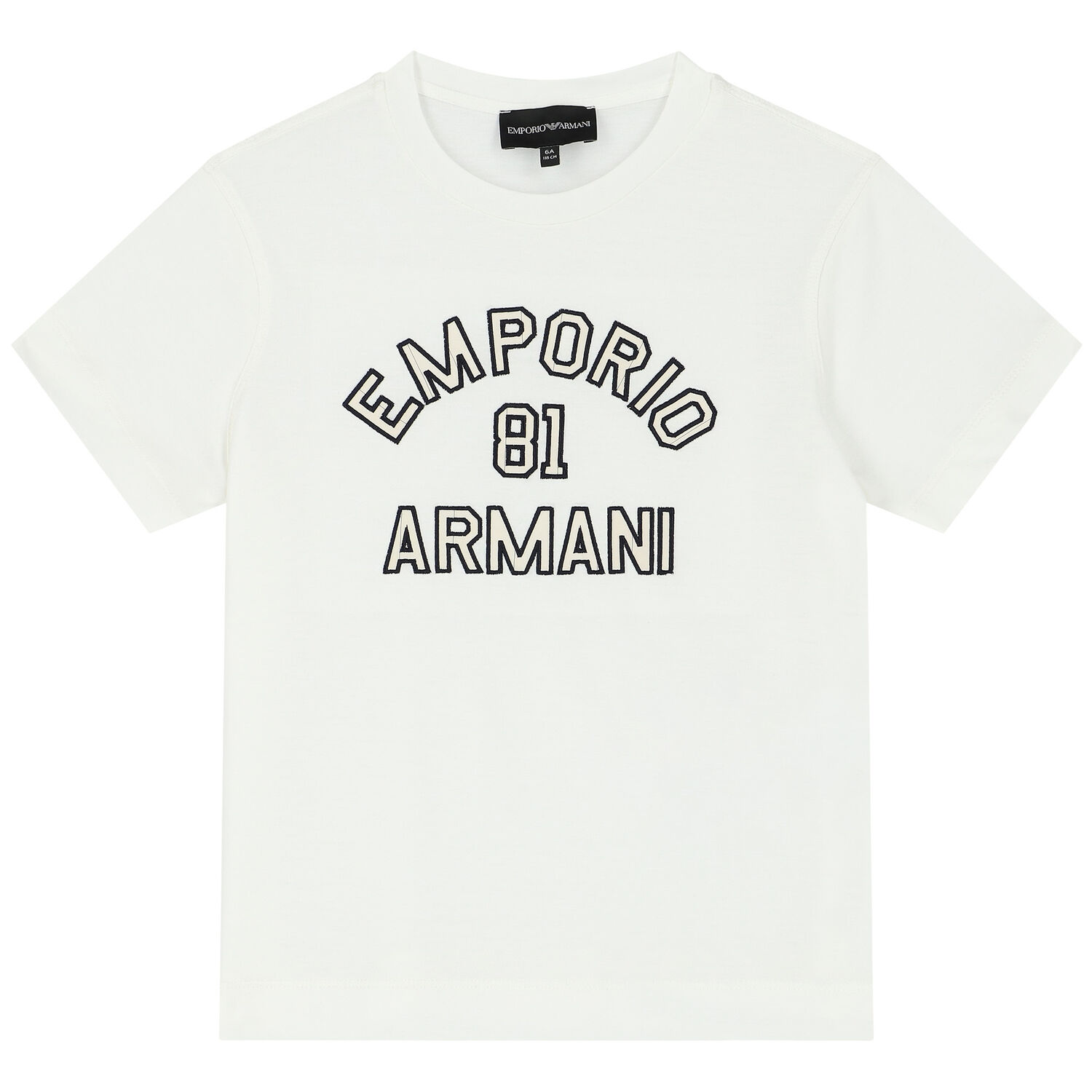 تيشيرت أولاد بالشعار باللون الأبيض, 1, hi-res