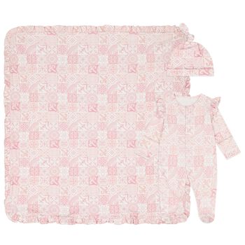 Baby Girls Pink & White Babygrow Gift Set 