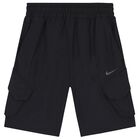Boys Black Logo Shorts, 2, hi-res