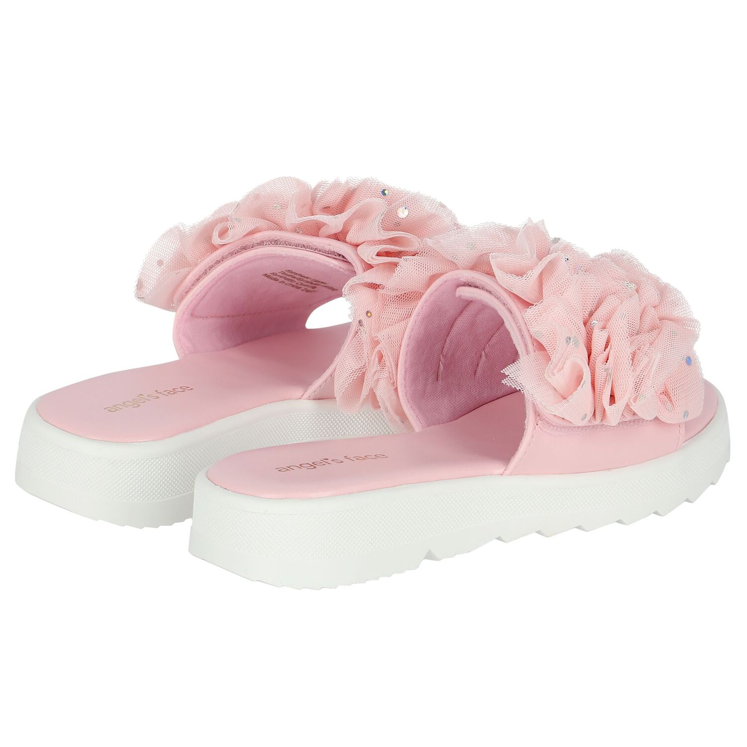 Girls Pink Ruffled Sliders, 2, hi-res image number null