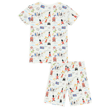Boys White Graphic Pyjama