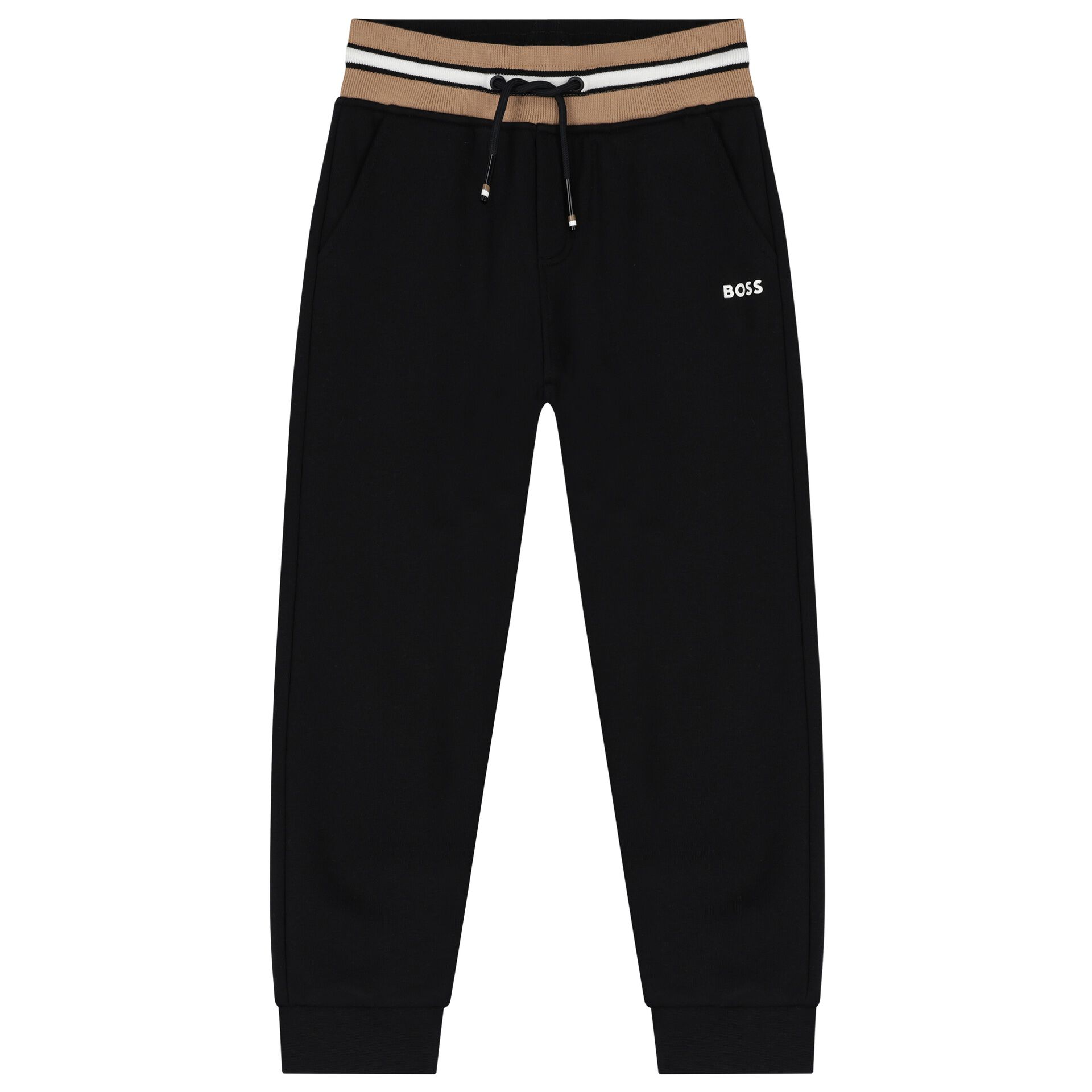 BOSS Boys Black Logo Joggers Junior Couture UAE