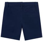 Boys Navy Blue Chino Shorts, 5, hi-res