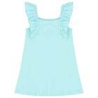 Girls Aqua Ruffled Dress, 1, hi-res