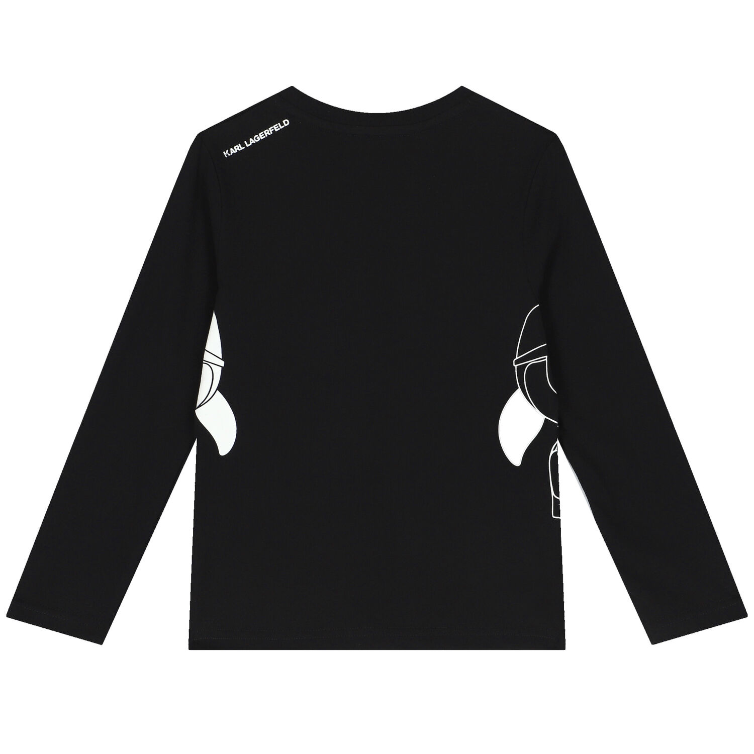 Boys Black Logo Long Sleeve Top, 1, hi-res