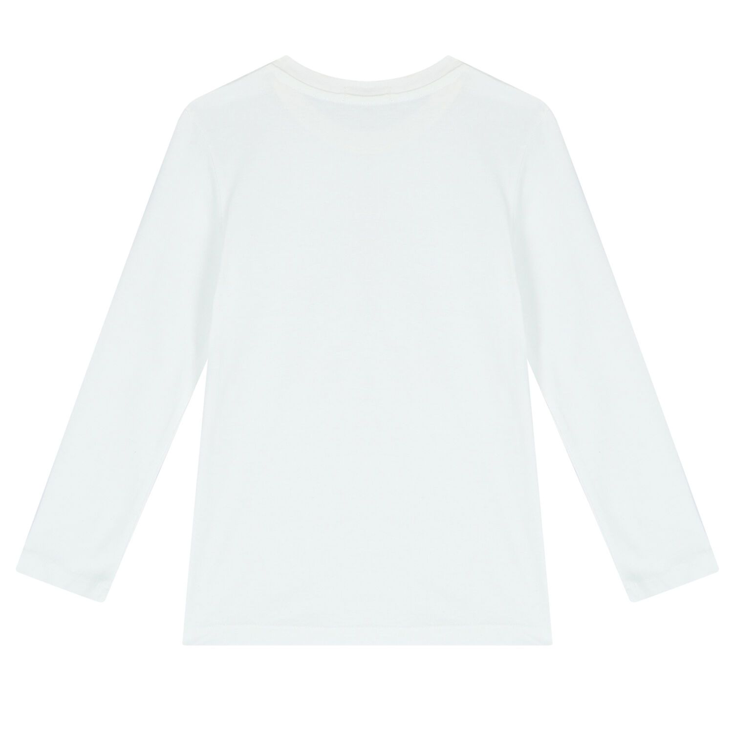 Boys White Logo Long Sleeve Top, 1, hi-res