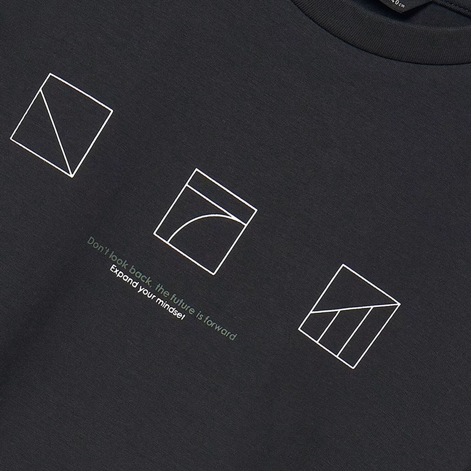 تيشيرت أولاد قطن بالشعار باللون الرمادي, 1, hi-res image number null