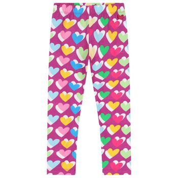 Girls Purple Heart Leggings