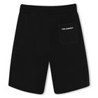 Boys Black Logo Shorts, 1, hi-res