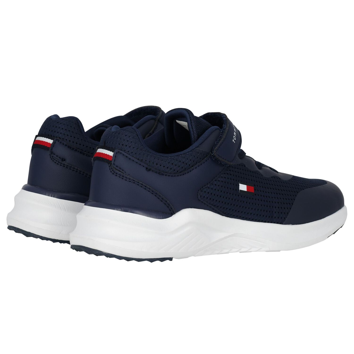 Boys Navy Blue Logo Trainers, 1, hi-res image number null