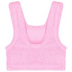 بيكيني بنقشة مجعدة باللون الوردي الفاقع  للبنات, 1, hi-res