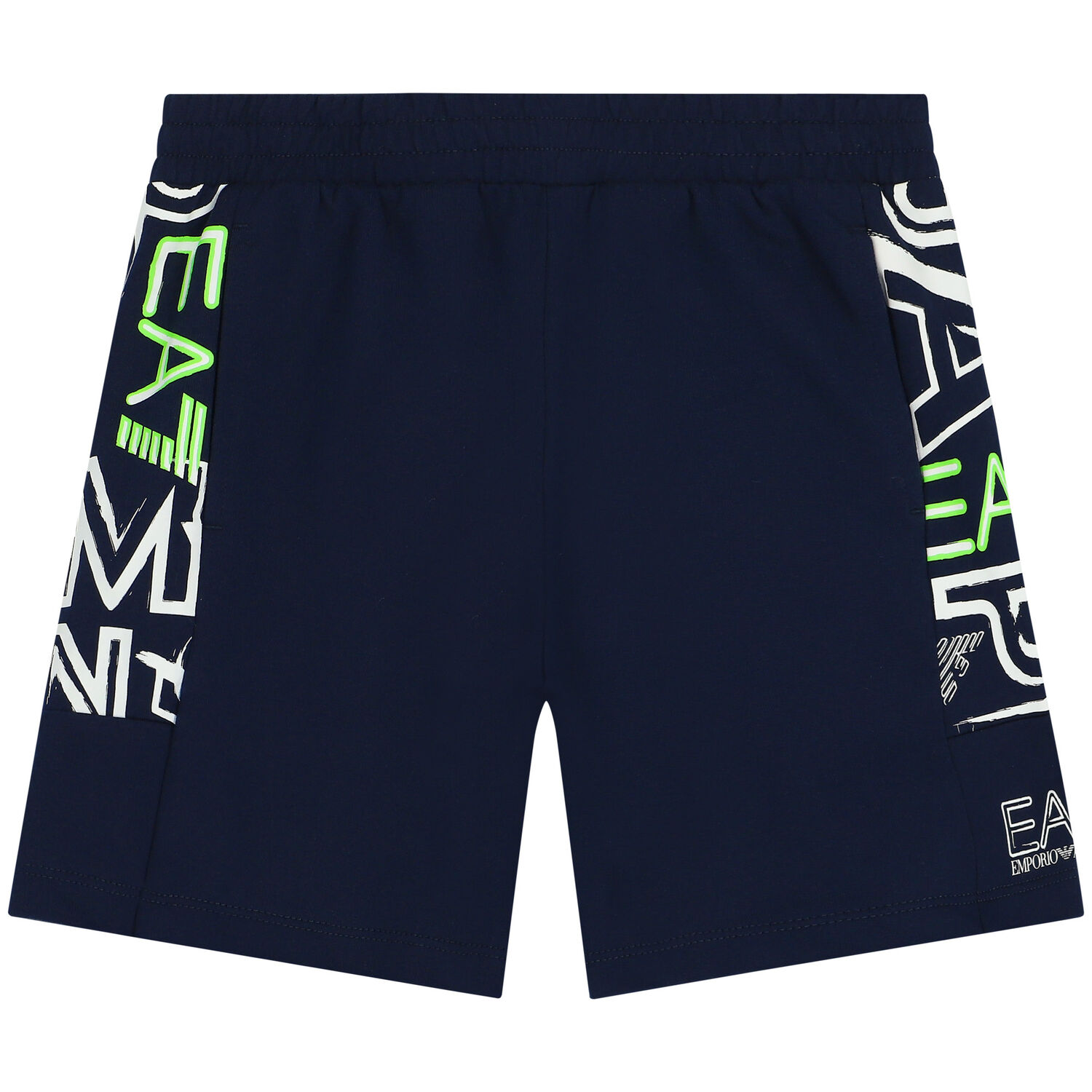 Boys Navy Blue Logo Shorts, 1, hi-res